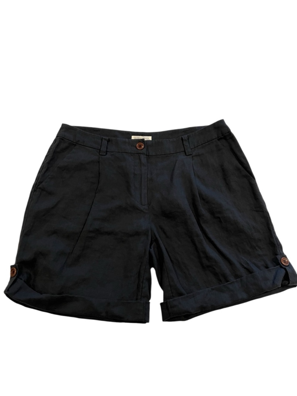 Eileen Fisher Organic Linen Shorts Navy Size 6 NWT - Picture 2 of 11